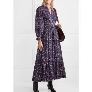 Isabel Marant Likoya Ruffled Floral-Print Cotton-Voile Maxi Dress